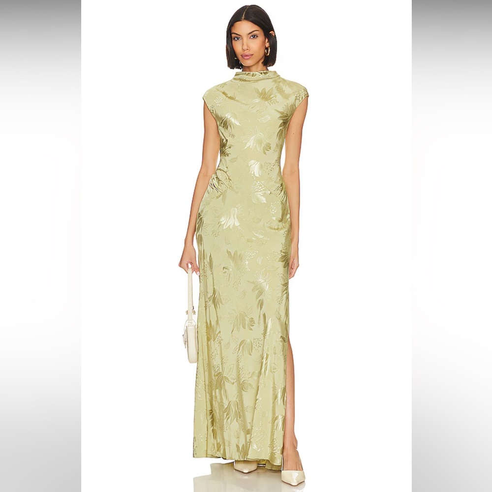 L'Academie Avalon Maxi Dress in Sage Green
